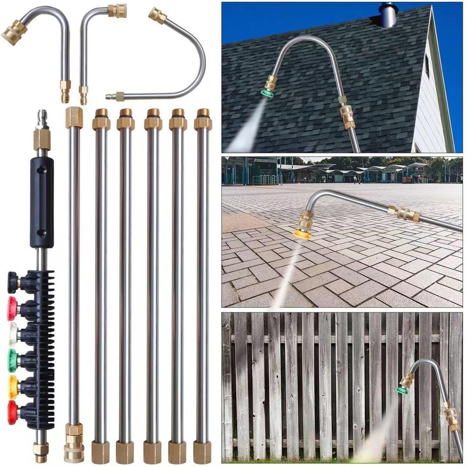 Asta prolunga idropulitrice Set di Aste Telescopiche per Pulizia del | Prolunga Lavaggio Grondaie per Cortile Casa Esterno Giardino Terrazza Recinzione Patio Tetto Calcestruzzo