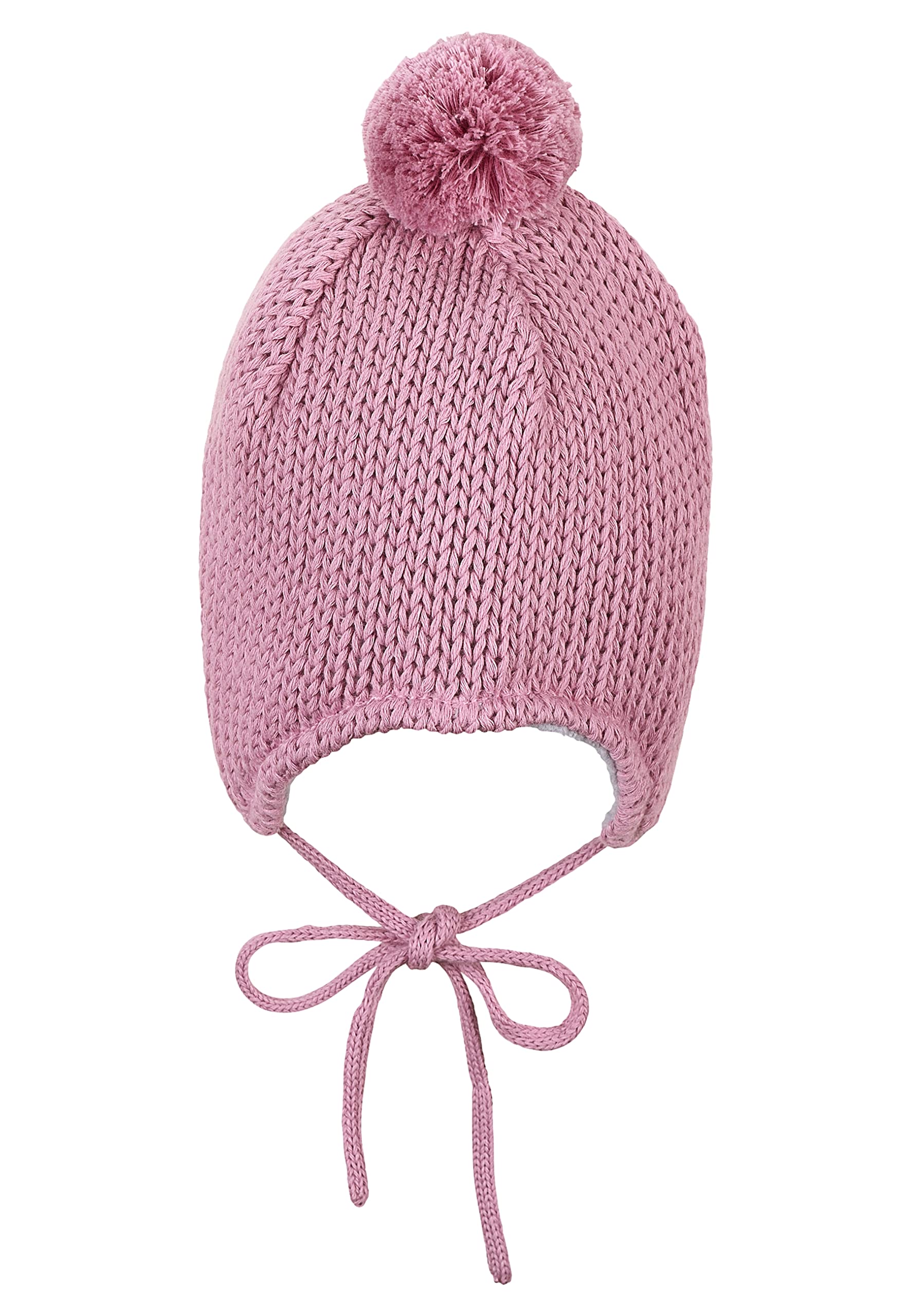 Sterntaler Baby Mädchen Strickmütze Baby Bommelmütze Strick mit Ohrenklappen