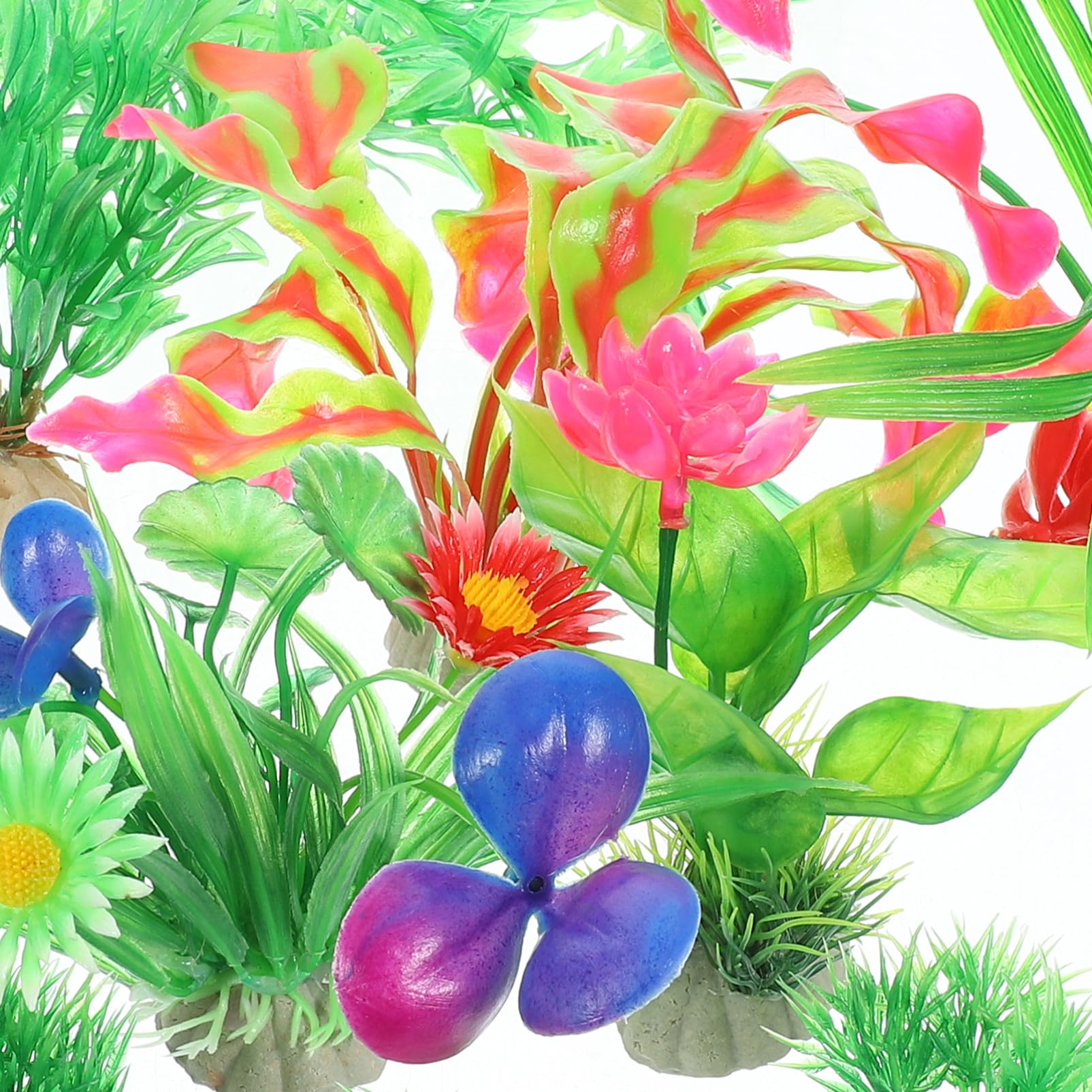YARNOW 5 Juegos Acuario Plantas Acuaticas Decoracion Agua Tanque Característica Artificial Aire Planta De Acuario Decoración del Accesorios para Pecera Plastico PVC 11 Uds * 5