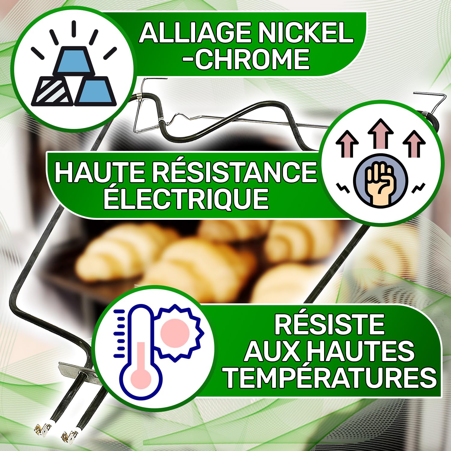 ONIX TECH Inférieur Resistance pour Four 1150W 220V/240V avec Code d'origine 481010551720 C00319574 pour Whirlpool pour Indesit - Garantie de 5 Ans