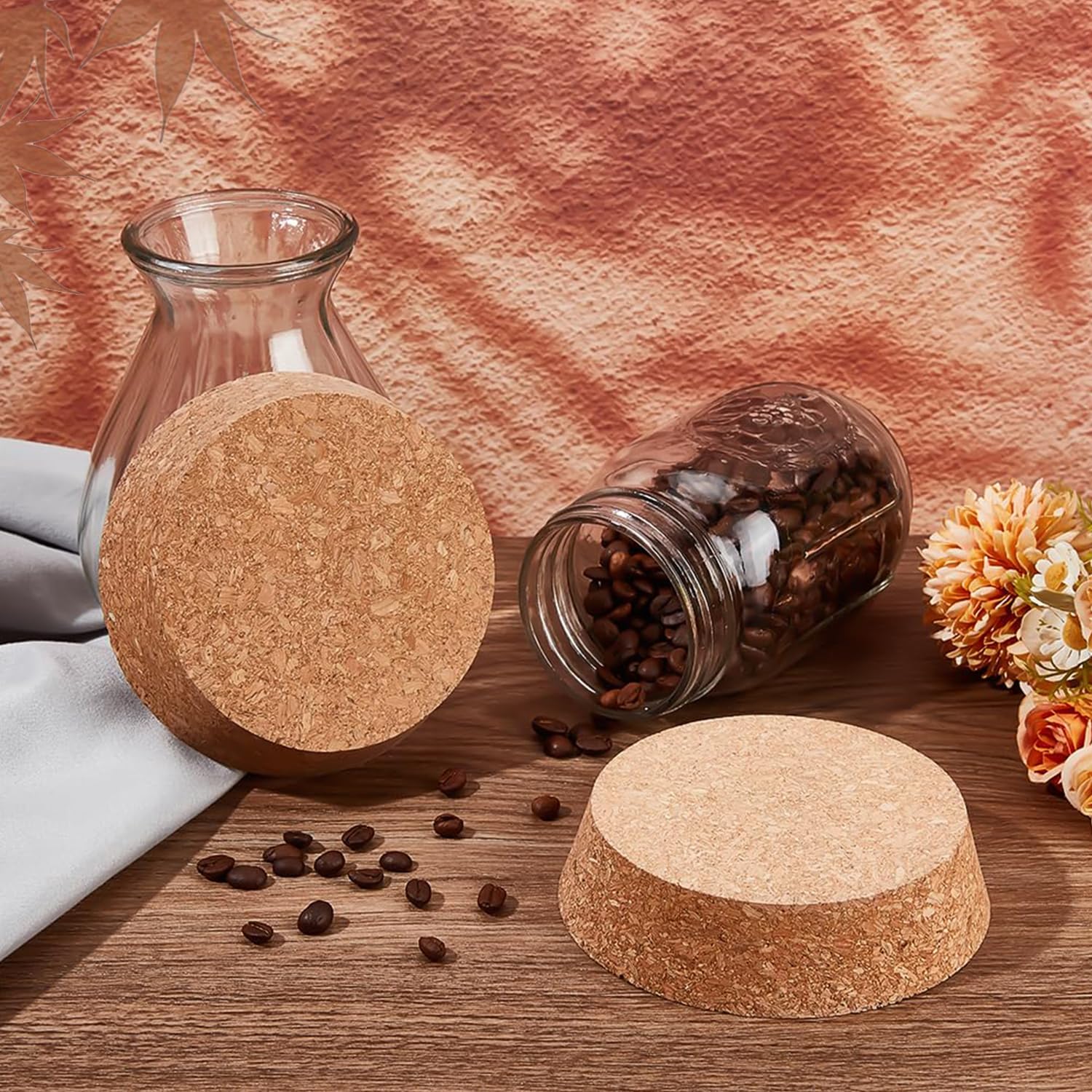 2 Tapones de Corcho Cónicos, 110x90mm, Tapones de Corcho Grandes, Vino Corcho de Tarro 3 Cm Grosor para Botella de Vino, Garrafas, Cerámica, Botella de Vidrio de Cerveza, 3cm de Espesor (2)