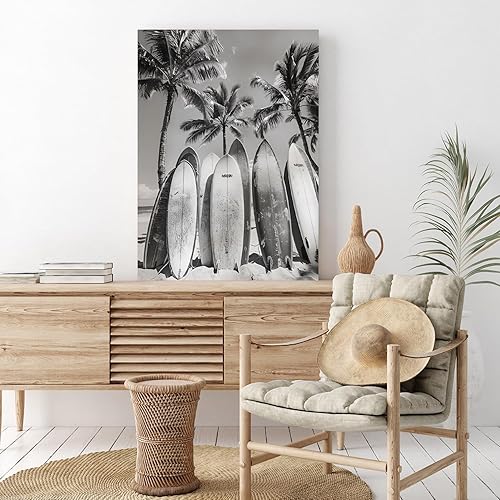 Miniatura 42 de Arte de pared de surf de moda, fotografía retro en blanco y negro, póster de surf, impresión costera, impresión vintage de surf, pósters deportivos