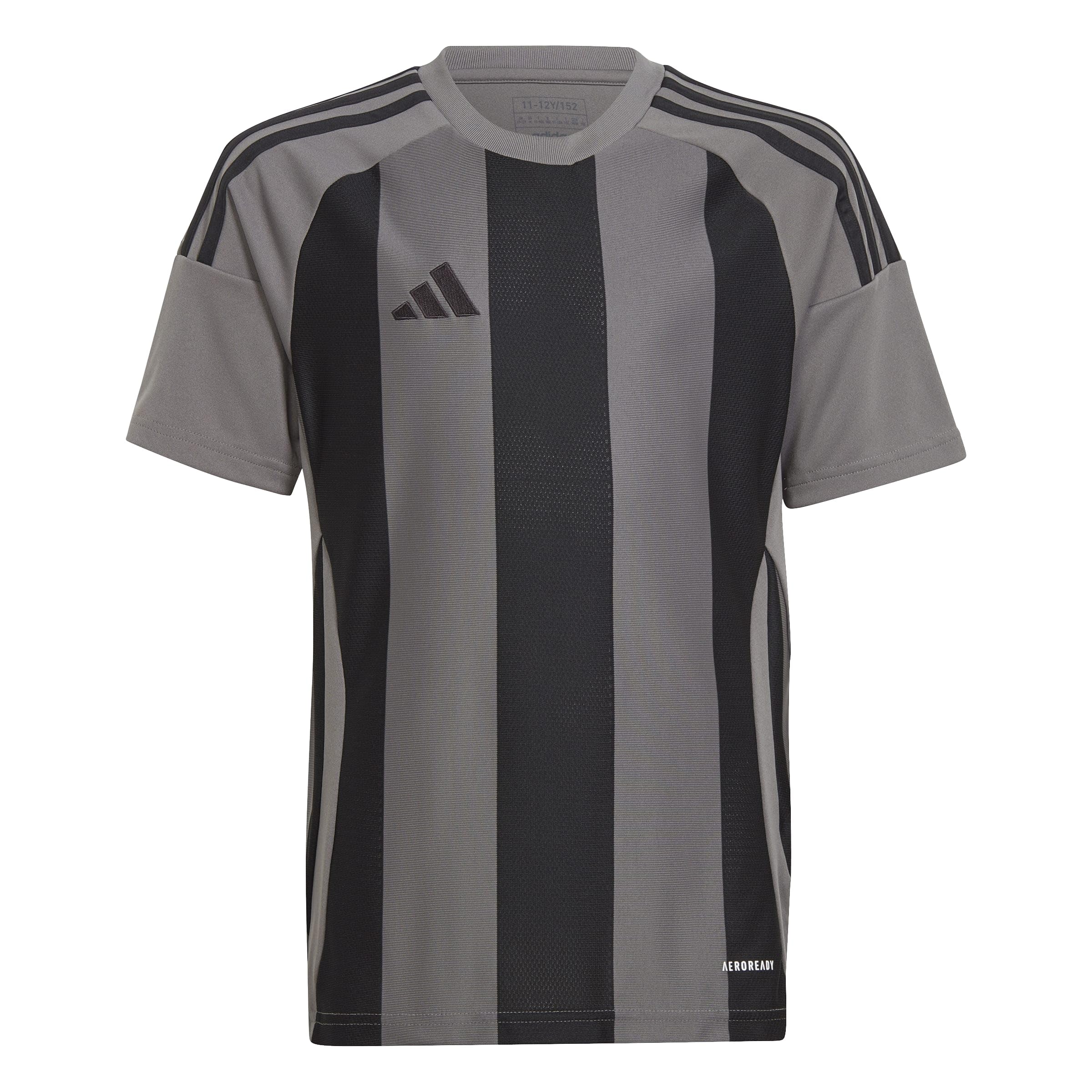 adidas Unisex Kids Striped 24 Jersey Kids Shirt, Team Grey Four/Black, 11-12 Years