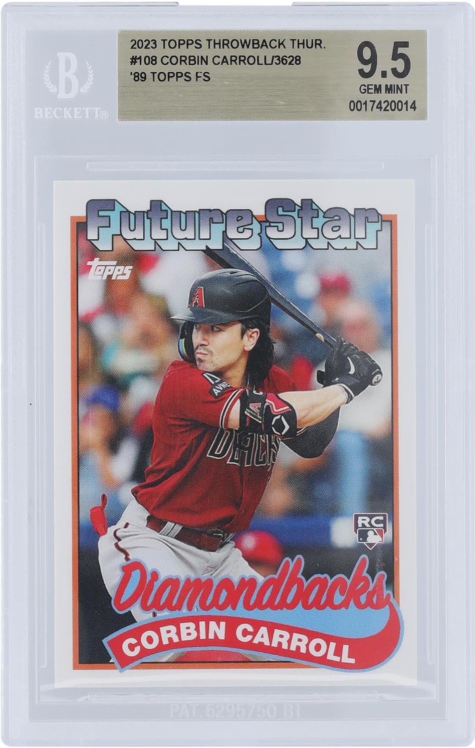Corbin Carroll Arizona Diamondbacks 2023 Topps Throwback Thursdays 89 Topps Future Stars #108 BGS Authenticated 9.5 Rookie Card - Baseball Slabbed Rookie Cards