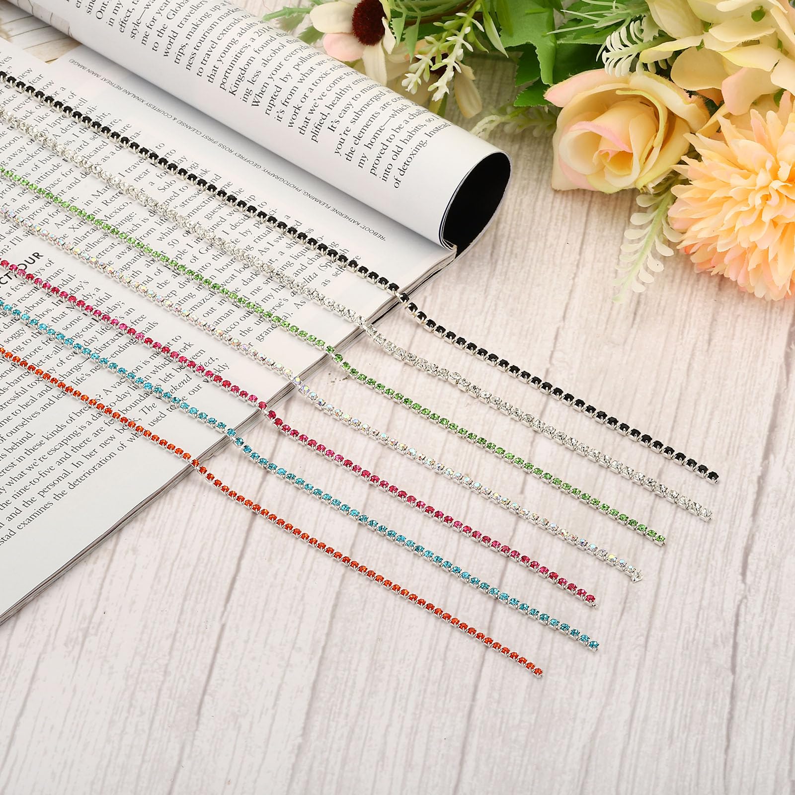 Strass Da Cucire Cristallo Strass Catena Stretta 10m 2mm Strass Catena Di Artiglio Gioielli Catena Di Strass Trasparenti Artiglio Catena Per Decorazione Fai Da Te(1 Rotolo Da 10 M, Largo 2 Mm