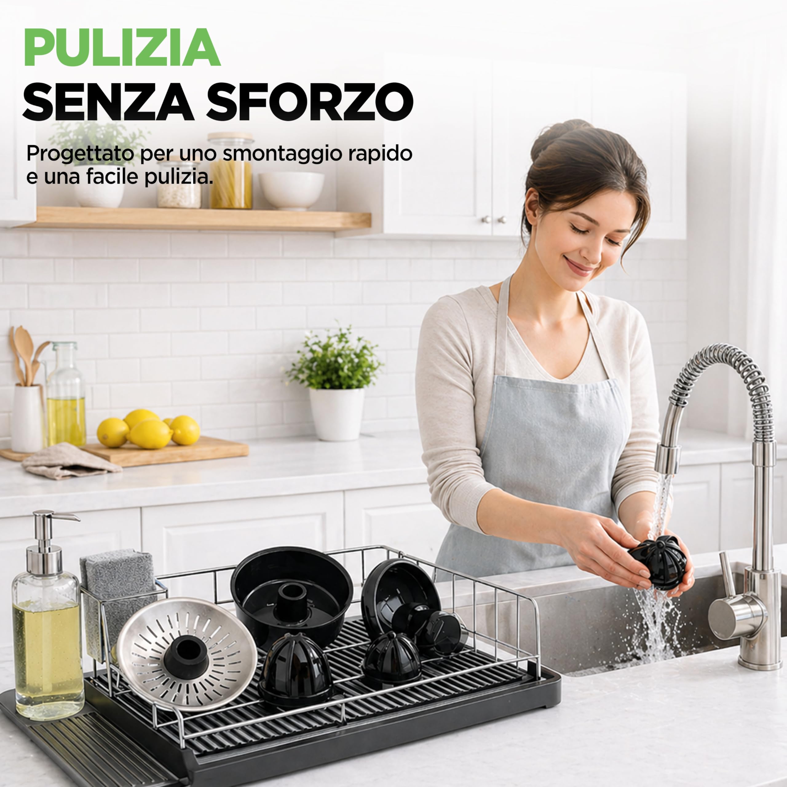 NutriChef Estrattore di Succo, Estrattore e Centrifuga Spremiagrumi Elettrico in Acciaio Inox con Pressa Manuale, Filtro Polpa Regolabile, Lavabile in Lavastoviglie, Motore 160 Watt