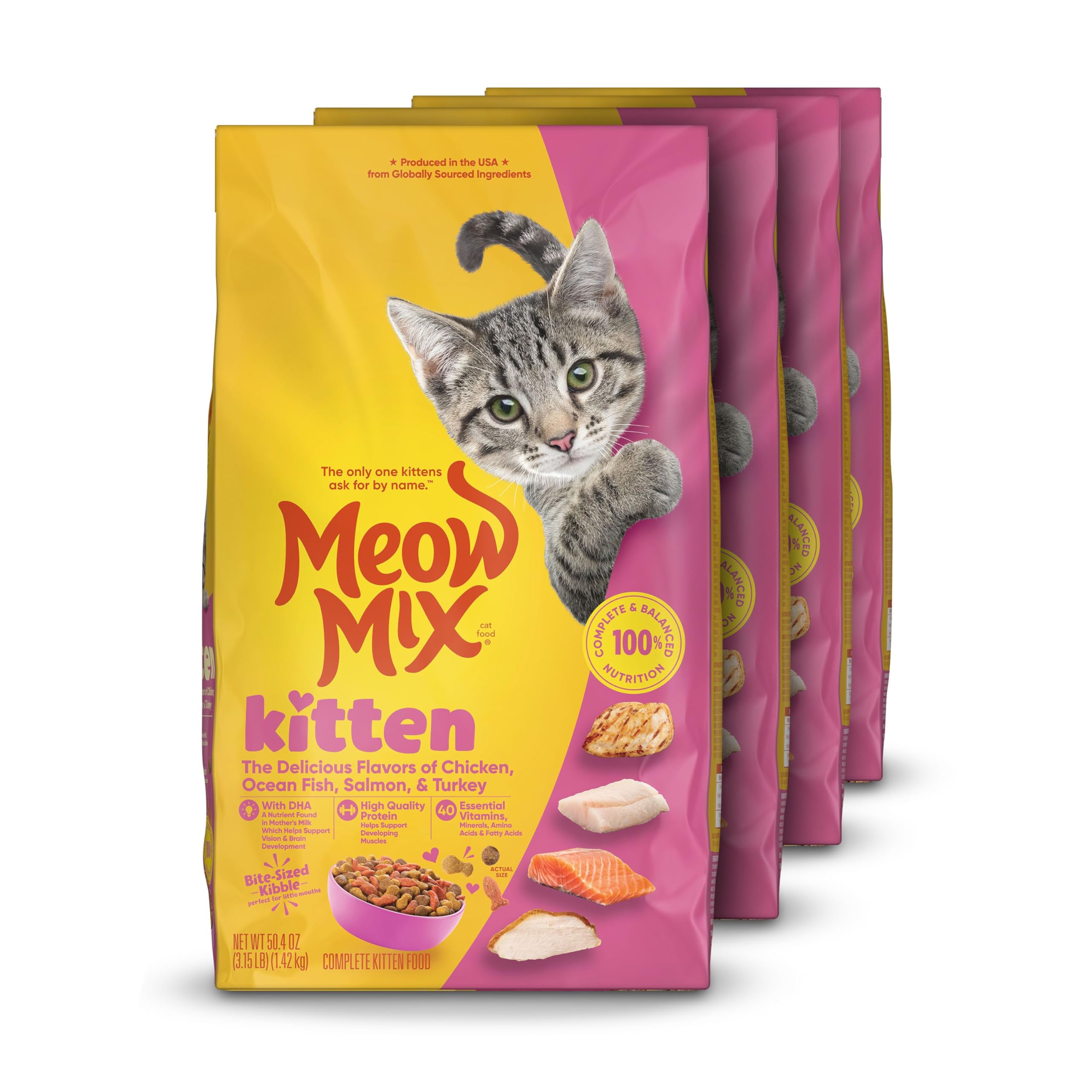 Kitten Li'L Nibbles Dry Cat Food, 3.15 Pound Bag (Pack of 4)