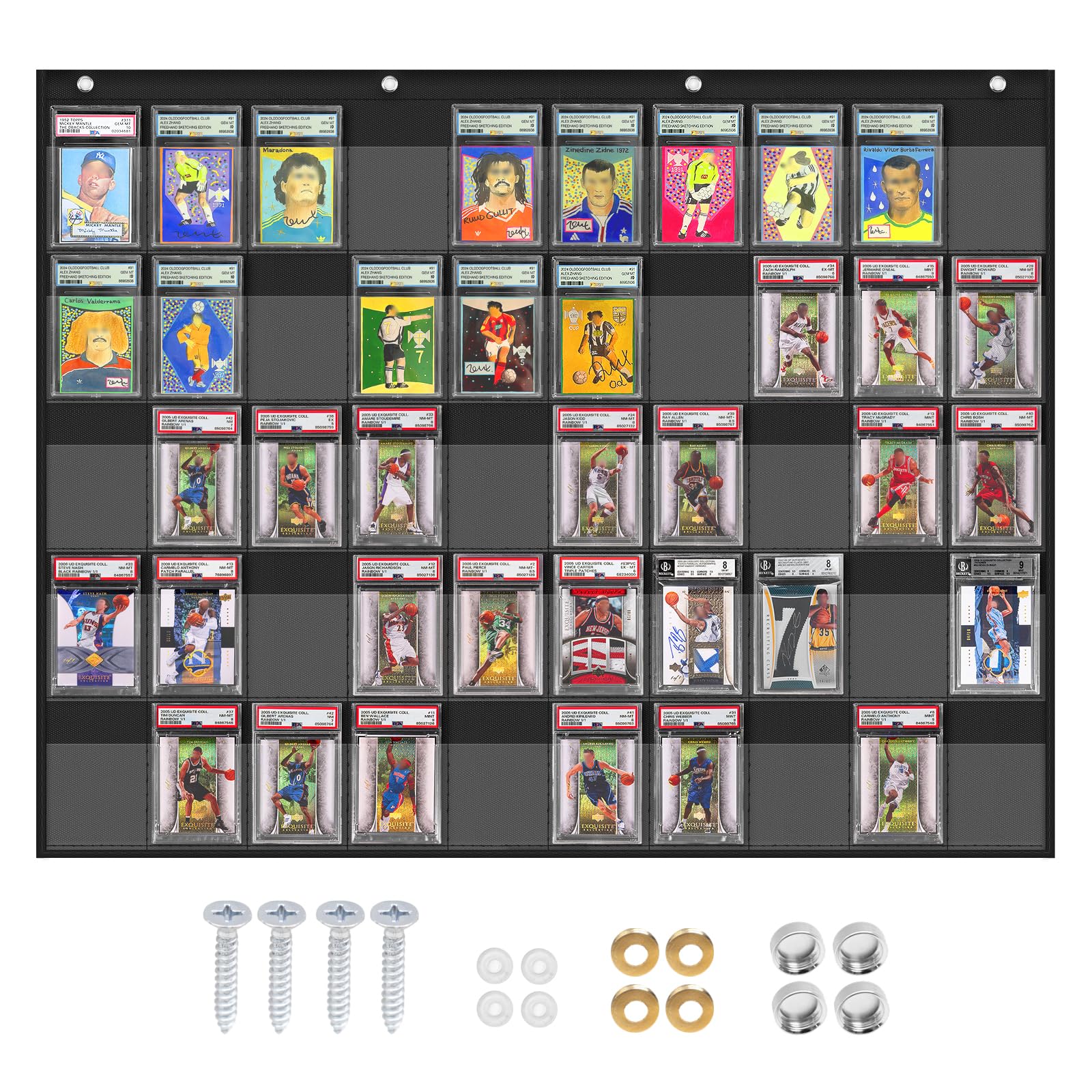 best trading card display case ZKOO Cards Case, 50 Pocket PSA/BGS/CGC Grading Cards Storage Bag for Sports Card, Baseball Card, Football & Basketball Card, Wall Display Bag, Black : Sports & Outdoors Color:Brass Black Magic The Gathering Final Boys Shape 5 color