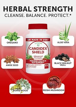 Lunakai USA Made Candida Cleanse Supplement for Women & Men, 60 Capsules