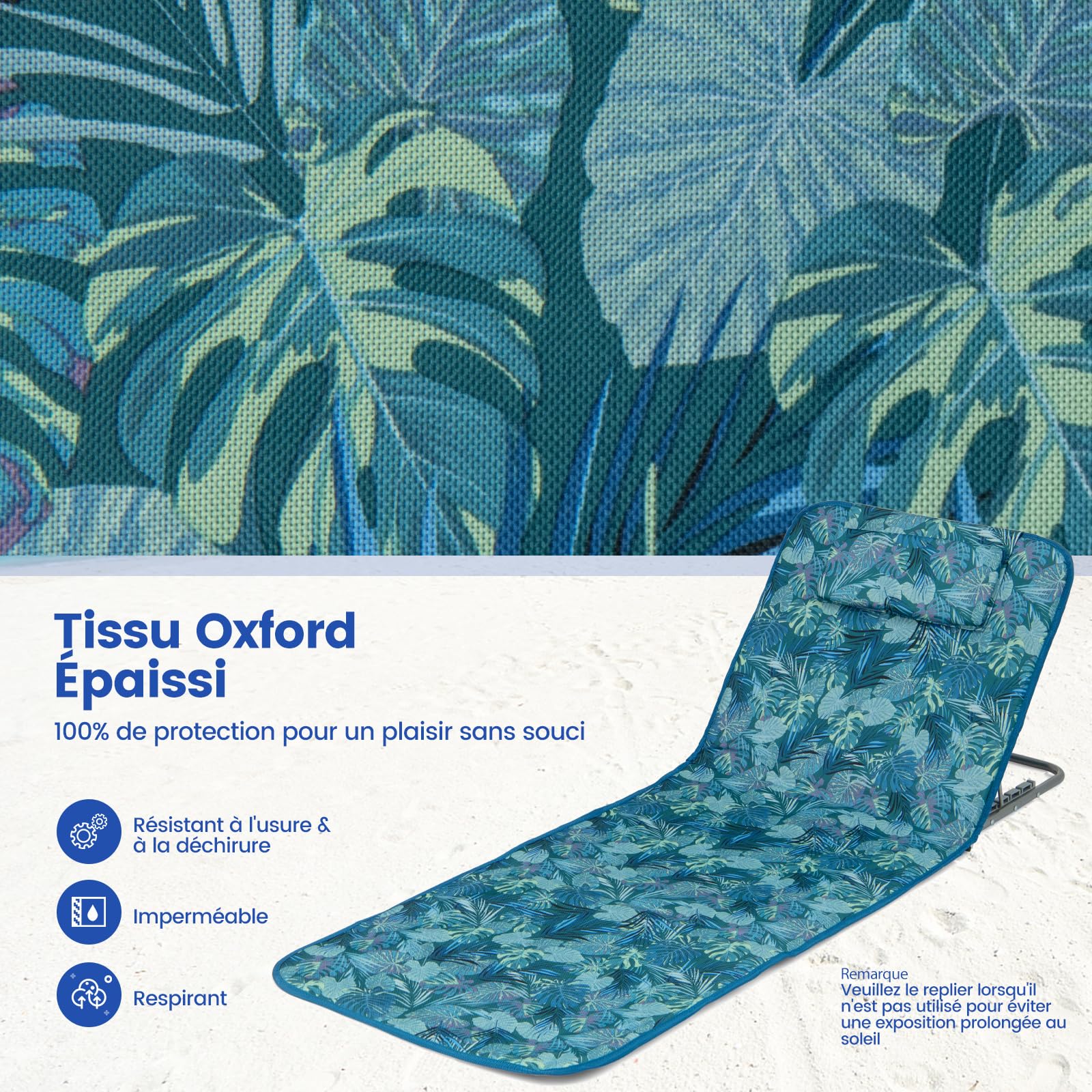 COSTWAY Tapis de Plage Pliables