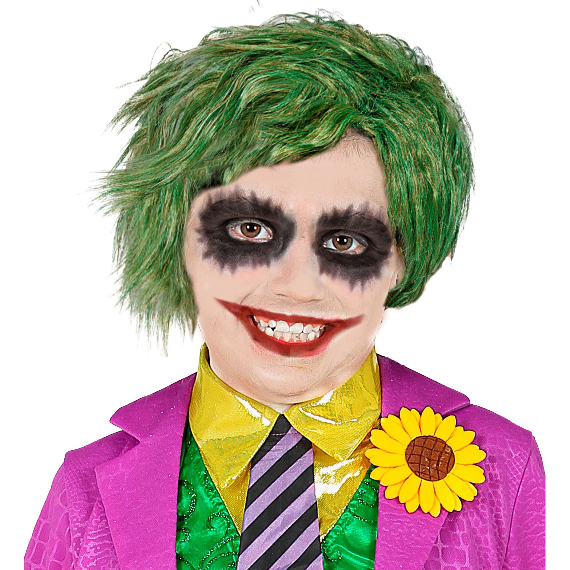 WIDMANN Clown Schmink-Set – 4 Farben + Weiß, Mit Pinsel, Schwamm & Roter Clownsnase
