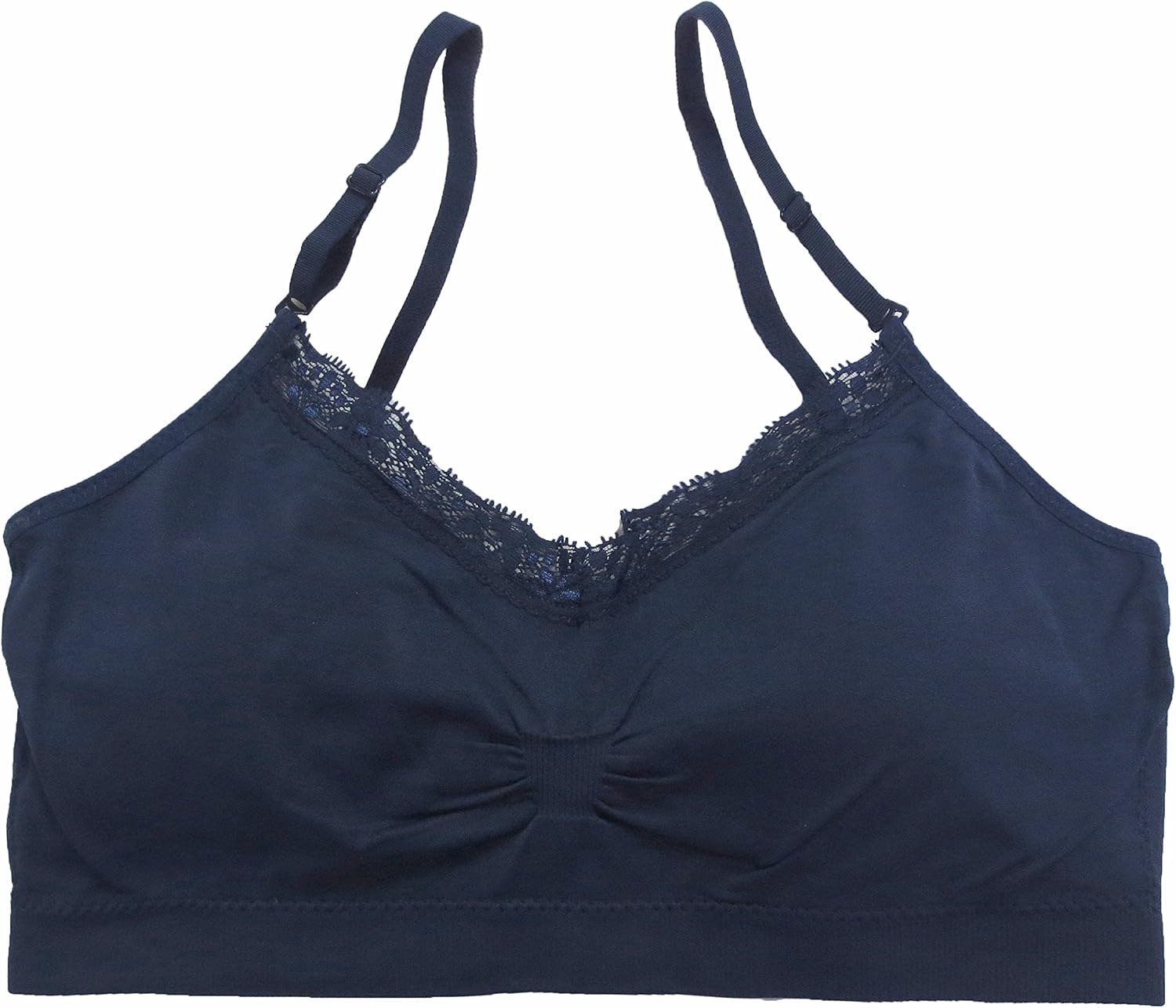 Coobie Seamless V-Neck with Lace Bra, Navy Blue