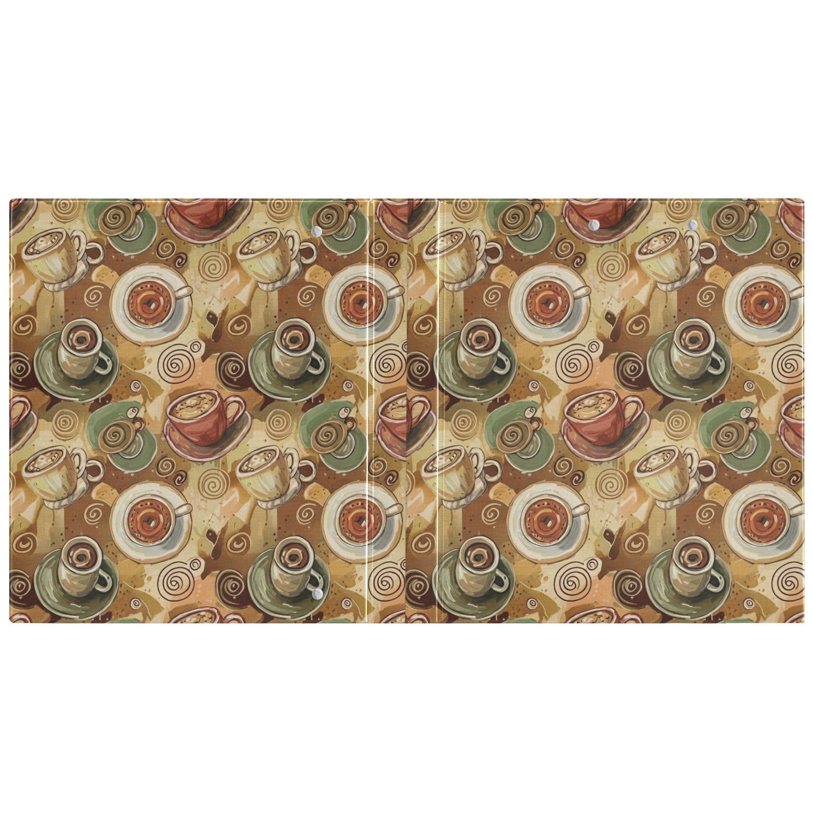 Carpeta vintage de 3 anillos marrón café, carpeta de anillos en D, paquete de 2 | Con portapapeles y bolsillos, para escuela, universidad, oficina