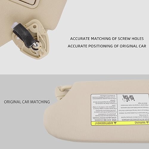 Miniatura 5 de Dasbecan Parasol beige compatible con Nissan Altima 2013-2018 con espejo y luz de tocador sin reemplazo de techo solar # 96401-3TA2A (beige