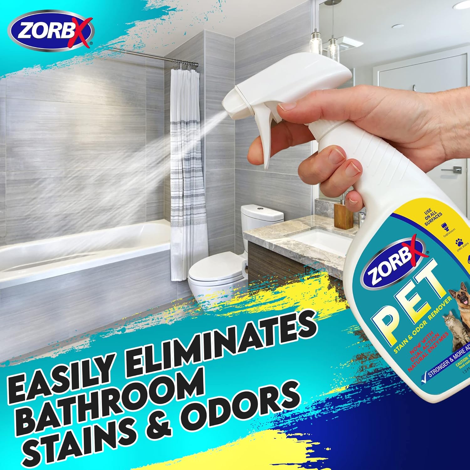 ZORBX Rapid Acting Odor Remover Bundle – Includes Multipurpose Odor Remover Value Pack (2Oz +16Oz +32Oz) & Dual Action Pet Stain Remover & Odor Eliminator Spray (24 Oz)