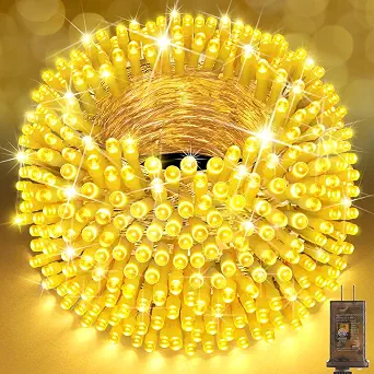 SAUIRS 403FT 1000 LED Christmas String Lights with 8 Modes, Timer, Waterproof, Warm White