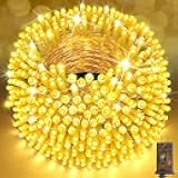 SAUIRS 403FT 1000 LED Christmas Lights Outdoor String Lights with 8 Modes Timer Waterproof Fairy Light Plug in for Outside Indoor Party Xmas Palm Tree Yard Wedding Decorations(Warm White)