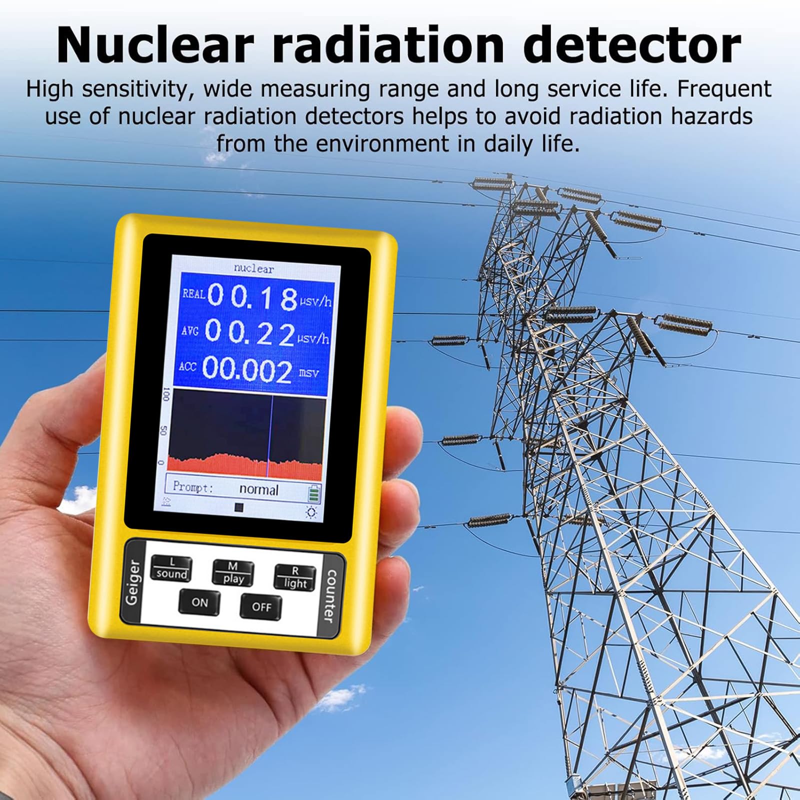 Geigerzähler Nuklearstrahlungsdetektor Elektromagnetische Strahlung Detektor Handgerät Tester