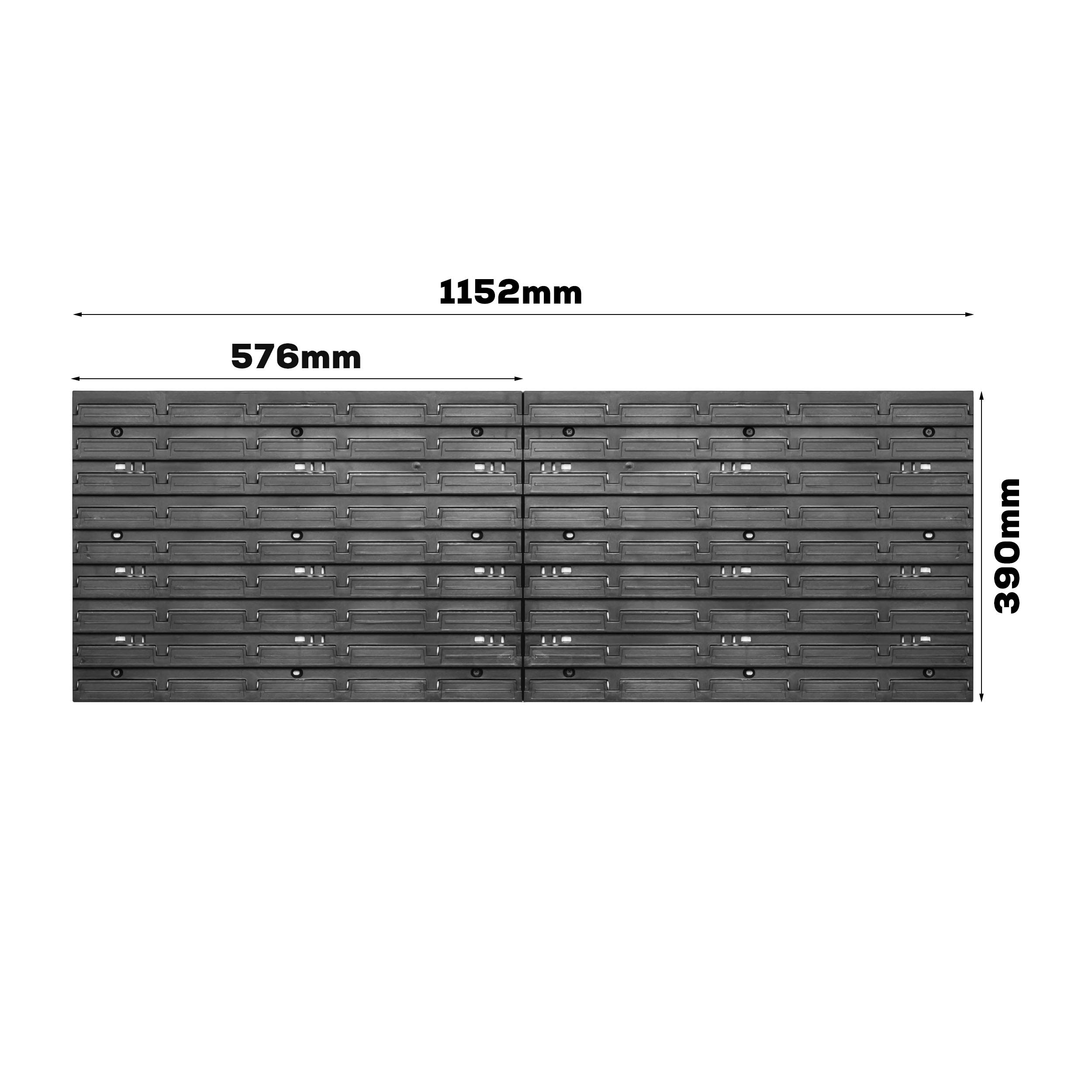 Lagersystem Wandregal 1152 x 390 mm , 70 stck. Box , Stapelboxen Schüttenregal Sichtlagerkästen , Extra Starke Wandplatten , Regal Erweiterbar , Werkstattregal Lagerregal Werkstattwandregal Steckregal