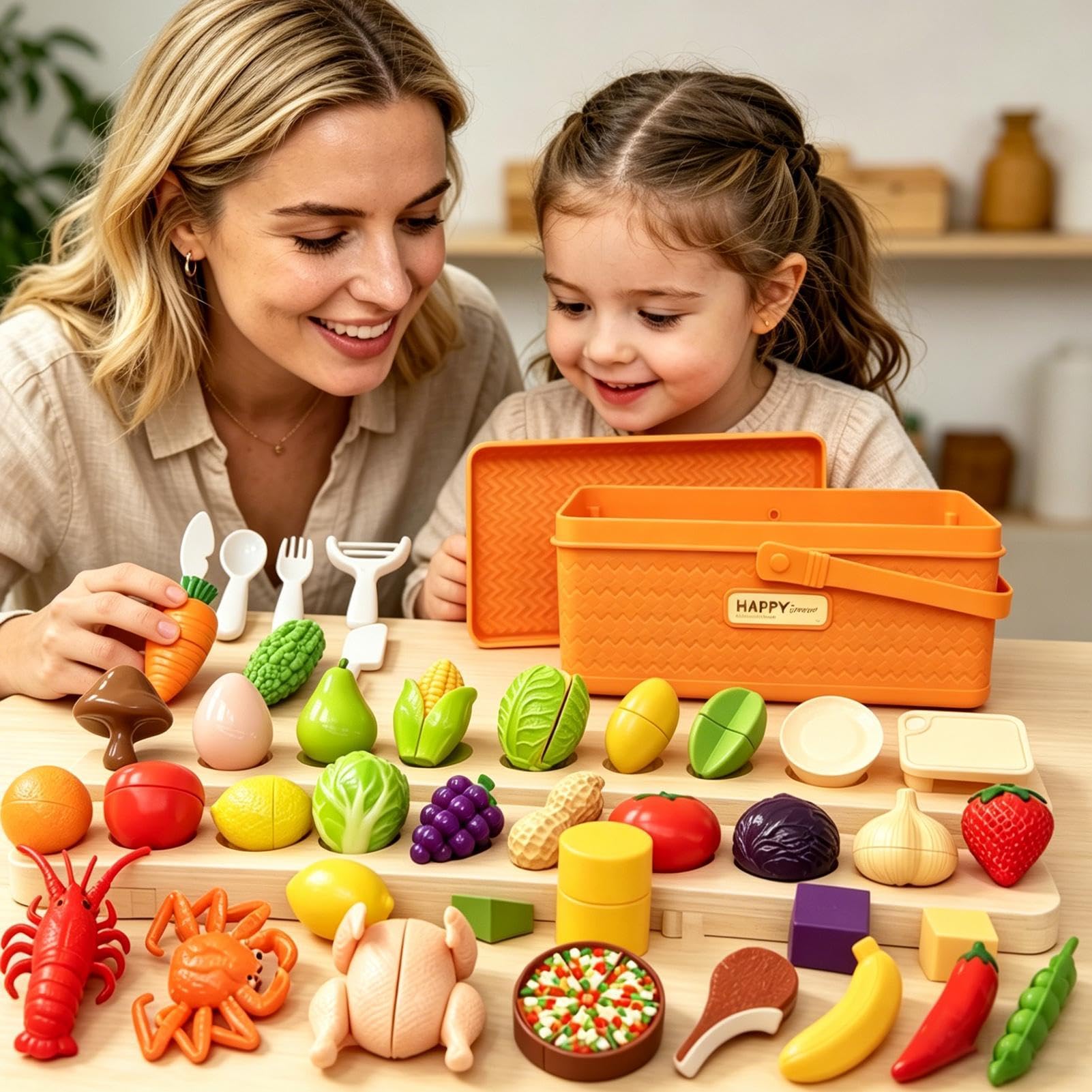 Set De Comida De Juguete para Niños Verduras Falsas Desarrollan la | Comida de Juguete para Cortar y Jugar Para Niños y Niñas en Guardería Hogar Viajes