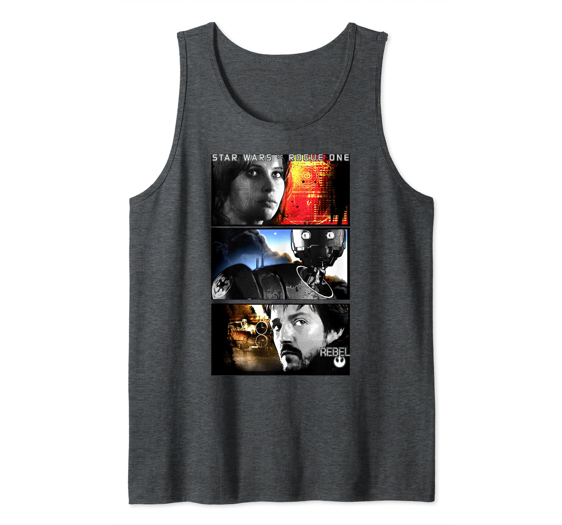 Star Wars Rogue One Rebel Hero Panels Tank Top, Grey