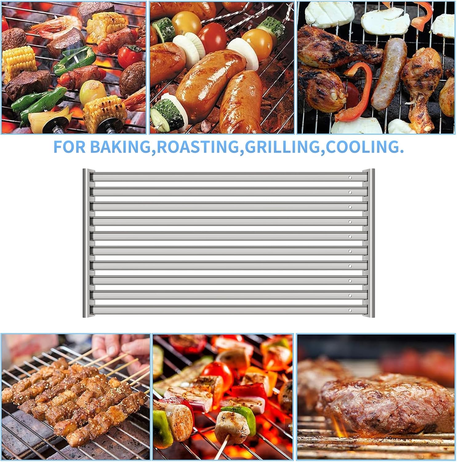 FM3015 Stainless Steel Cooking Grates for TEC ST3NTFR,2 Pack Grill Grid for TEC Infrared Gas Grill FR G-Series