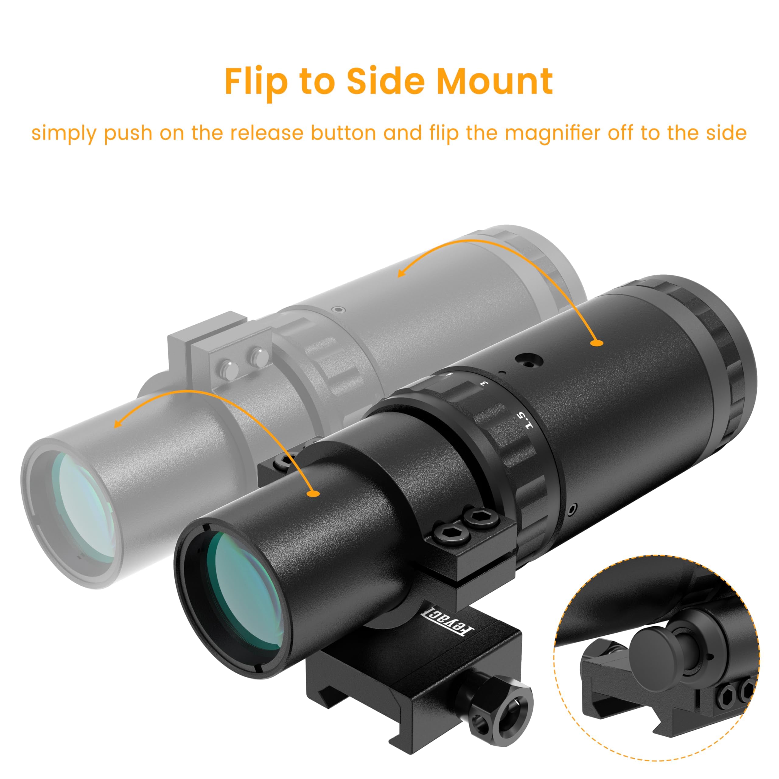 Feyachi Lupa 1,5X - 5X, Magnifier con ajuste de enfoque de montaje lateral