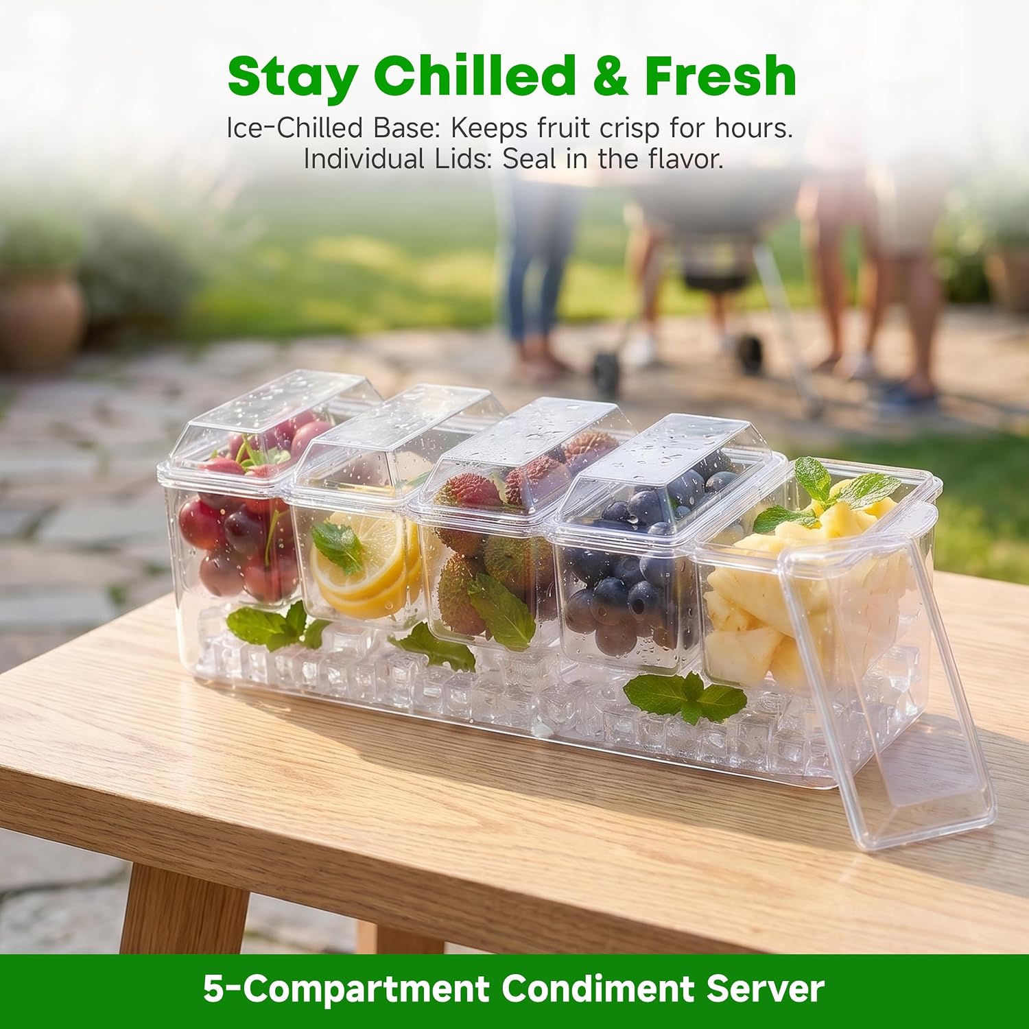 Bartending Supplies with Chilled Condiment Containers with Separate Lids - 524Pcs Bar Supplies Set: 18"x12" Bar Mat, Glass Rimmer, Chilled Condiment Caddy, Juice Bottles, Pourers