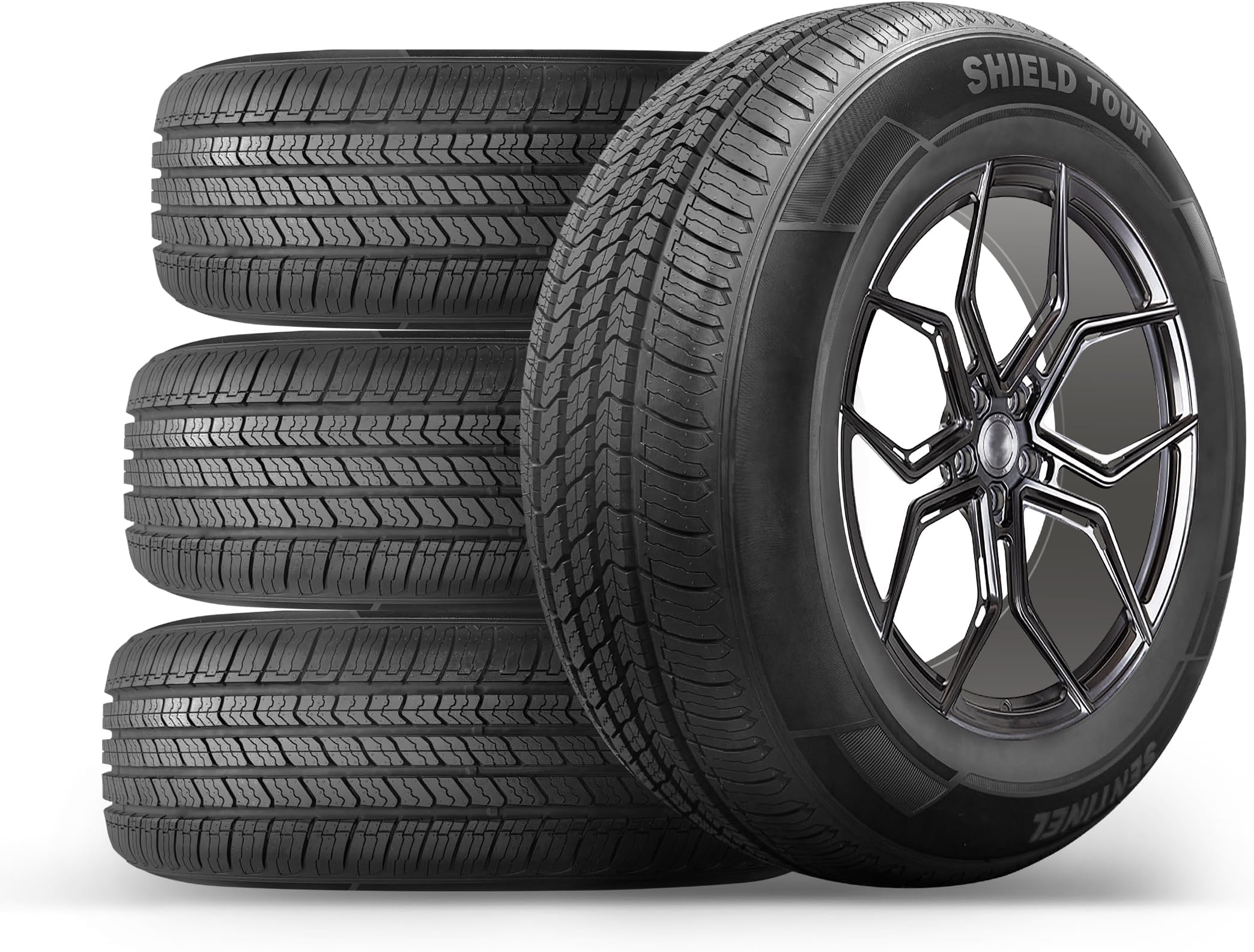 Set of 4 (FOUR) Sentinel Shield TOUR 185/60R15 84H All Season High Performance Passenger Tires 185/60/15 - Includes 3-Year Road Hazard Warranty (Tire Only)