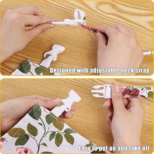 Miniatura 5 de LOLOMLO Delantal de algodón de lona de gran tamaño, delantales extra grandes con correa larga, cuello ajustable, resistente al desgarro, delantales