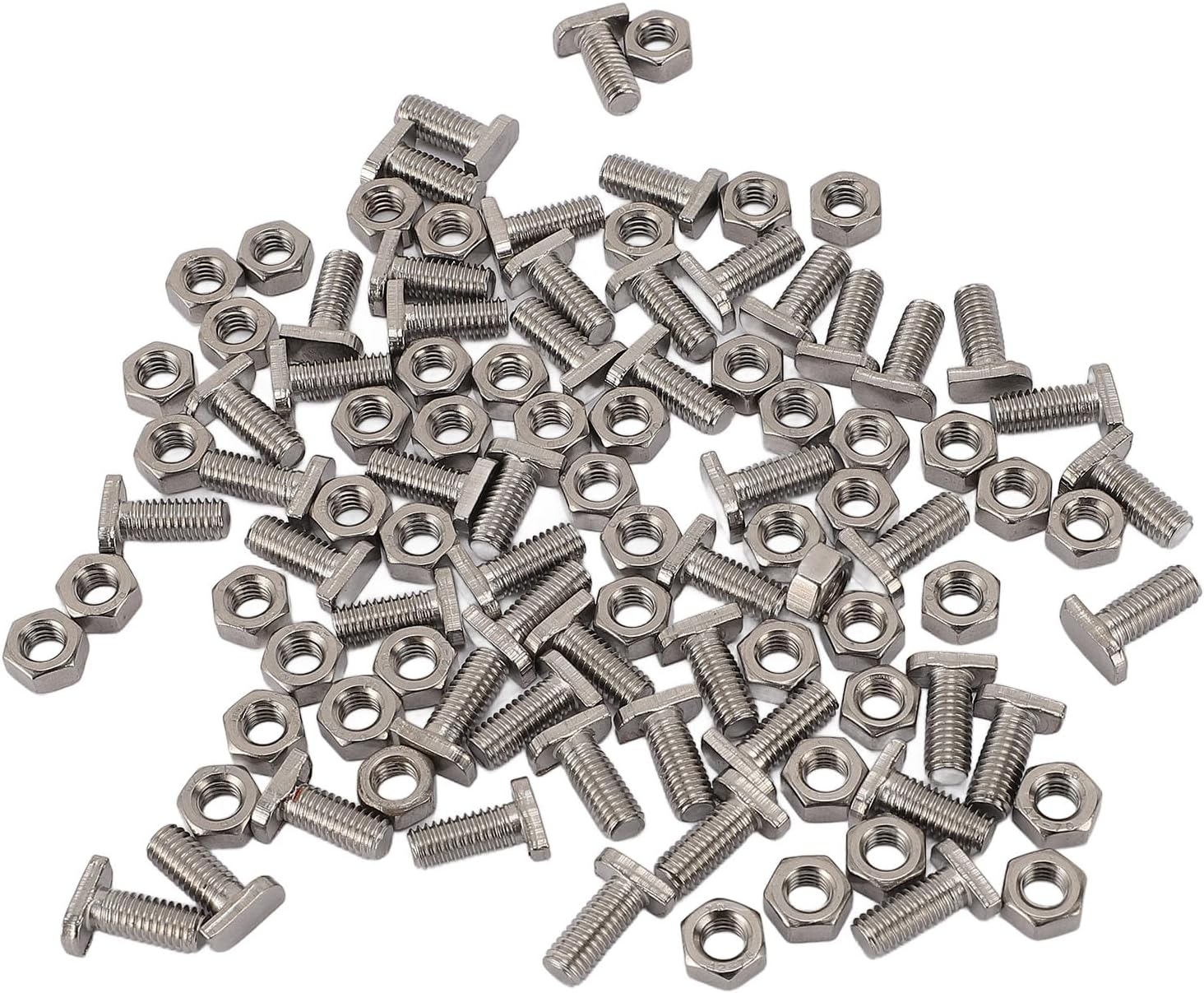 50pcs Greenhouse Bolts Nuts Set, Stainless Steel Greenhouse Bolts and Nuts M6X14 Bolts and M6 Hex Nuts for Outdoor Plant Gardening Installing and Fixing Greenhouse