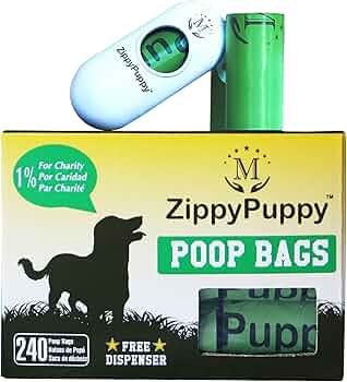 240 Dog Poop Bags 100% Leak-Tear Proof. ZippyPuppy Bags are EPI
