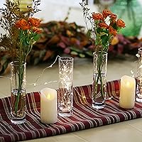 Vista 4 de Jarrones cilíndricos de vidrio para centros de mesa, juego de 12 jarrones pequeños transparentes, jarrones de flores delgados hechos a mano