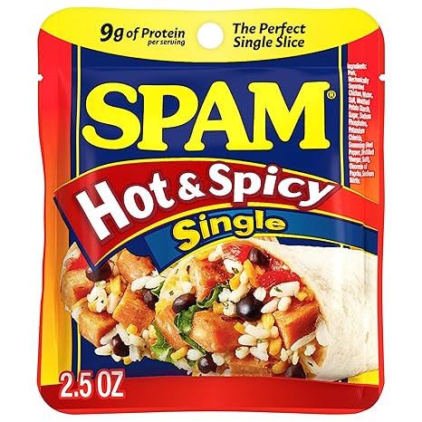 Amazon.com : SPAM Single Hot & Spicy 2.5oz Individual Pouch (Pack of 12 ...