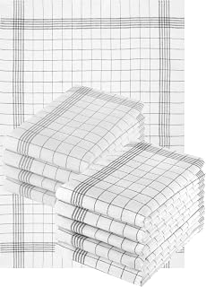 Betz Juego de 10 paños de cocina (50 x 70 cm, algodón extremadamente resistente y absorbente, apto para secadora, calidad gastronómica, color gris y negro)