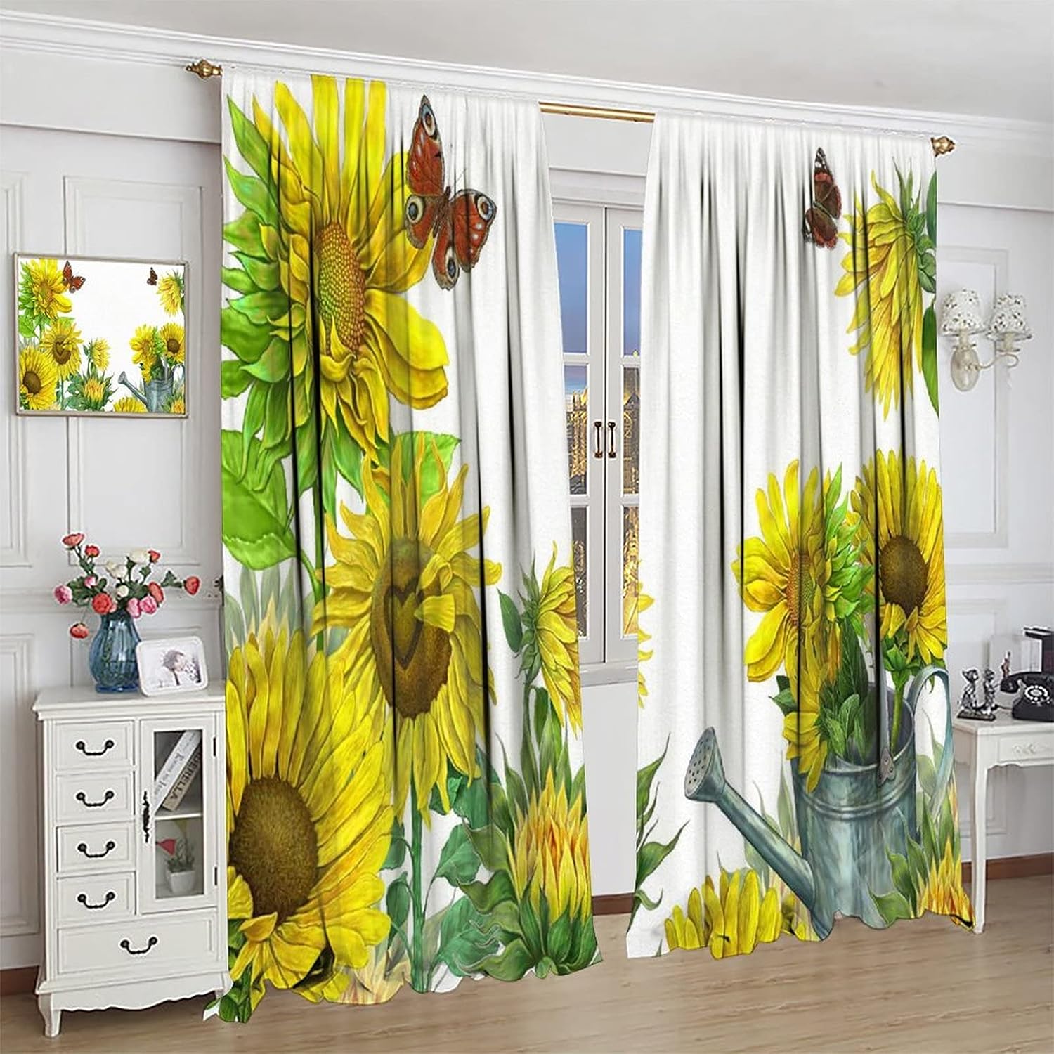 Amаzоn Crаzу 🔥 Dеаlѕ GY Beautiful Sunflowers and Butterflies Window Curtains for Kitchen Kids Bedroom Living Room 85x85inch(214x214cm) Crаzу Clеаrаnсе GY Beautiful Sunflowers and Butterflies Window Curtains for Kitchen Kids Bedroom Living Room 85x85inch(214x214cm)