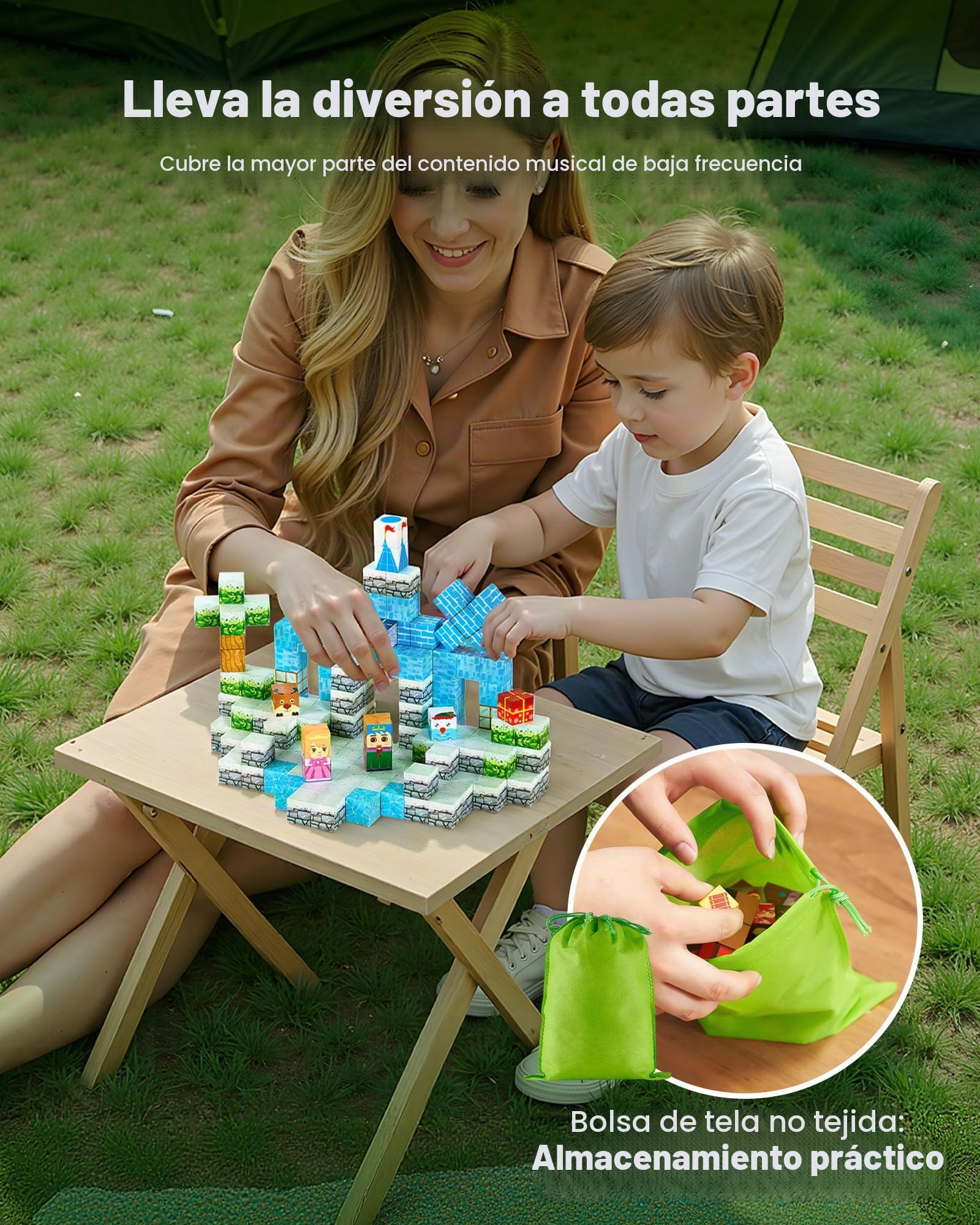 VEVOR Bloques Magnéticos, Juego de 150 Piezas de Castillo Glaciar Cubos de Construcción Magnéticos, Juguetes Sensoriales Stem Montessori de Construcción Apilable para Niños de 3 Años o Más