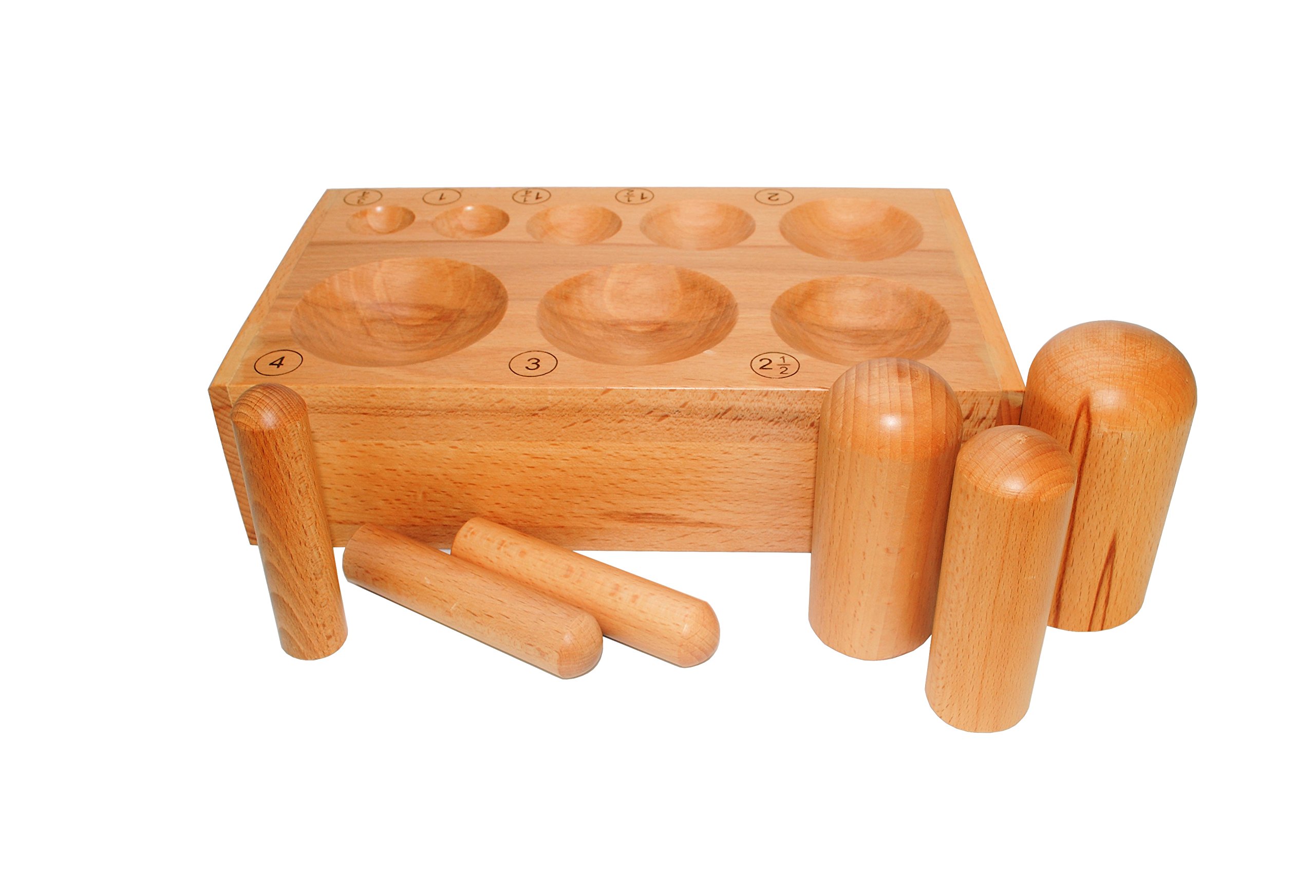 Proops Set of 6 Wooden Dome Punches and Doming Dapping Block with 8 Hemispheres, Forming, Jewellery Making. (J2098) Free UK Postage.