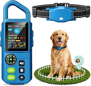 Wireless Dog Fence System, 5-in-1 Electric Fence for Dogs, Protection & Training, Fence Range up to 394 Ft, Training Distance up to 3300 Ft, with Remote