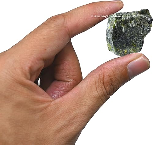 Miniatura 6 de 2 piezas de cristales crudos de jade nefrita verde y piedras curativas, rocas naturales para rodar y hacer tú mismo, piedras y cristales crudos