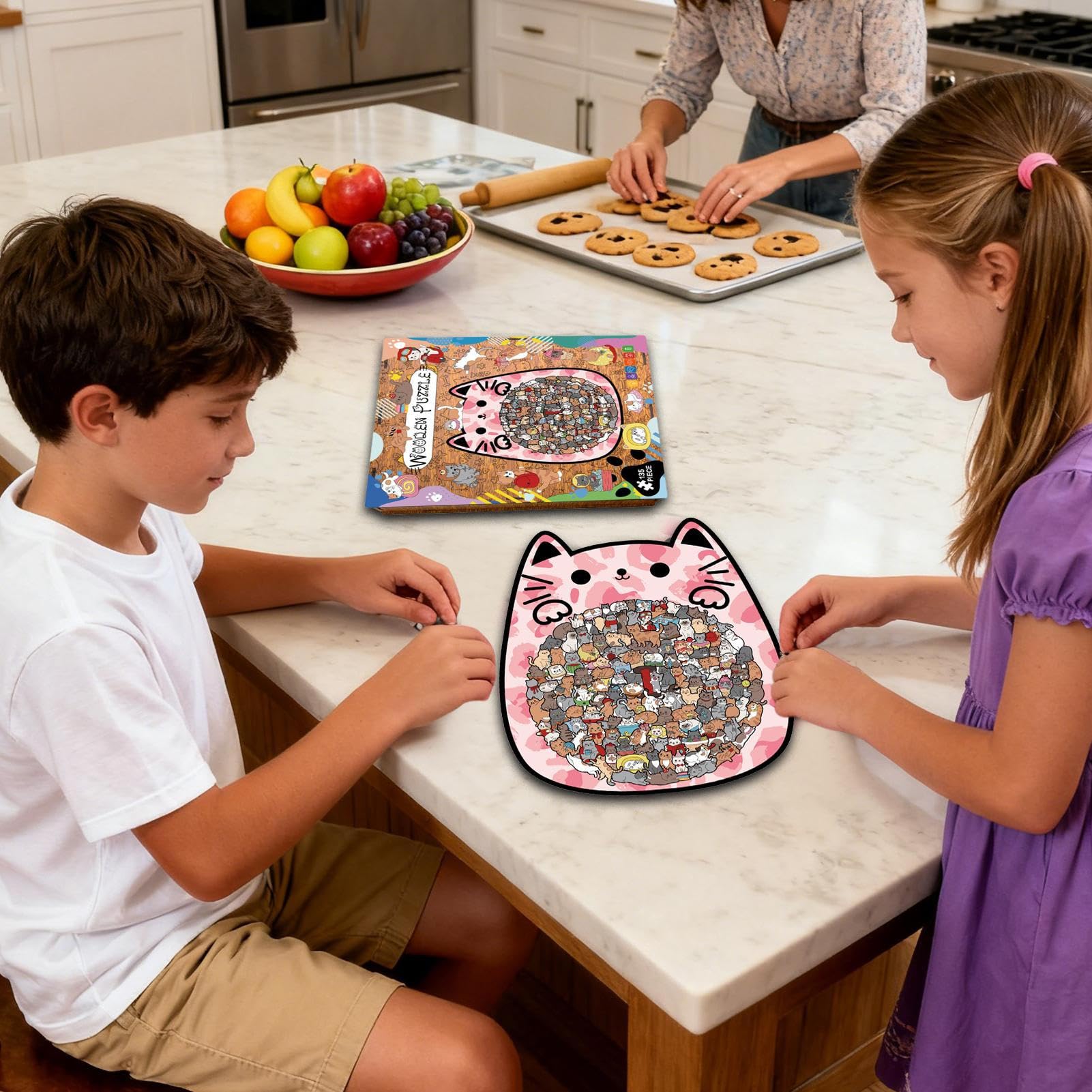 Puzzles en Bois pour Adultes Jouet D'Interaction Parent-Enfant Et