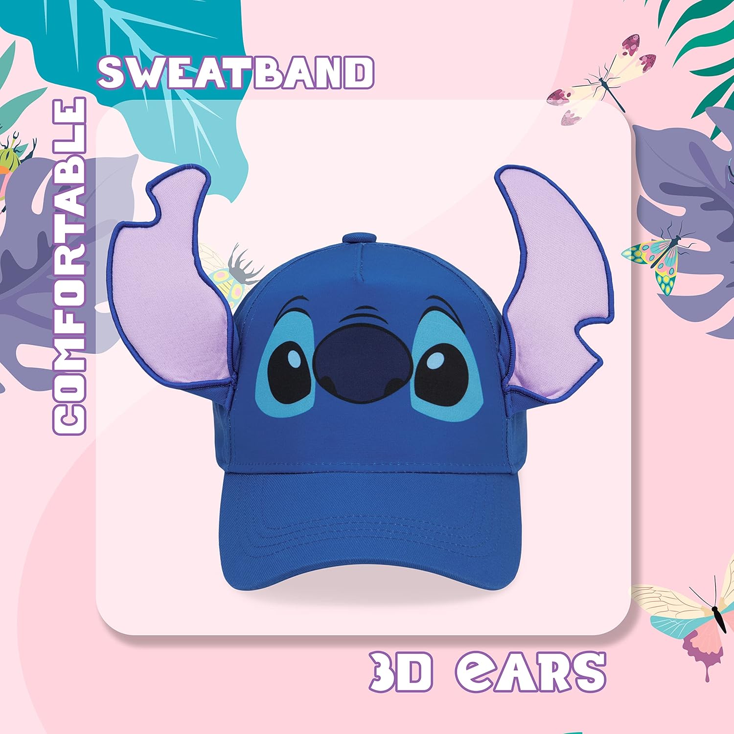 Disney Stitch Baseball Cap: Girls Summer Essentials, Adjustable Strap, Lightweight, Breathable 3D Design, Blue - Image 4