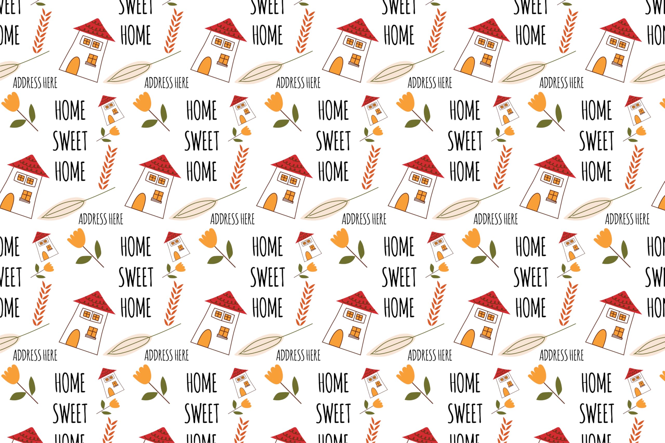 Housewarming Wrapping Paper – New Gift Wrap Roll, “Home Sweet Home” Designs, Premium Gift Wrap for Housewarming Gifts (Design 6, 3 Metre)