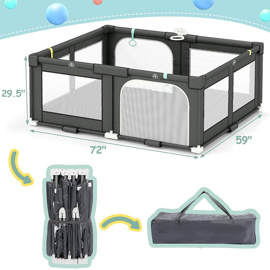 その他 Play Pen Amazon.com : Foldable Baby Playpen, Extra Large Play Pen for