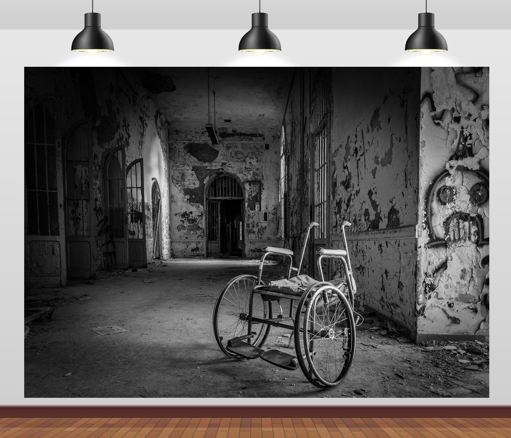 10x10FT Hospital Abandonado con Silla Fondo Fotográfico