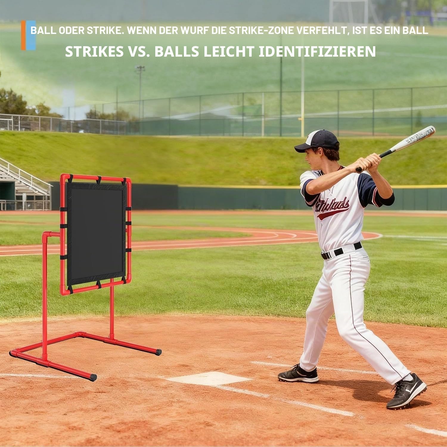 Baseball Strike Zone Target | Kompatibel Mit Plastikballspielen & Blitzball | Langlebiger Stabiler Rahmen + Strapazierfähiger Stoff | Praktisches Baseball-Schlagtrainingsgerät