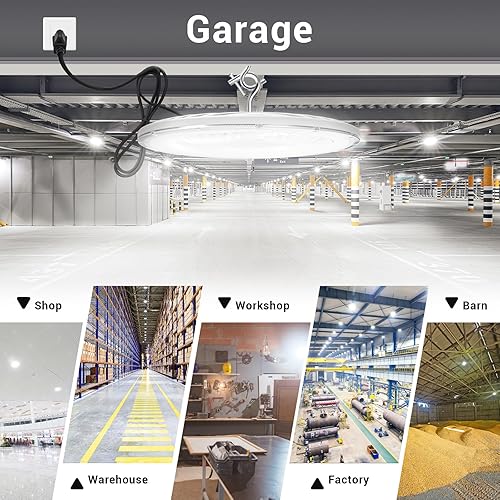 Miniatura 6 de Paquete de 10 luces LED UFO de 200 W, 120 VAC, 5000 K luz diurna comercial, IP66 impermeable, 30500 LM, 850 W MHHPS con iluminación de área de