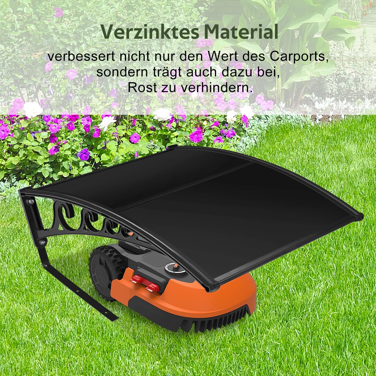 Garage pour robot tondeuse, en plastique polypropylène, abri de pluie protégé contre les UV pour robot tondeuse, protection contre les intempéries, 106 x 87 x 50 cm, noir