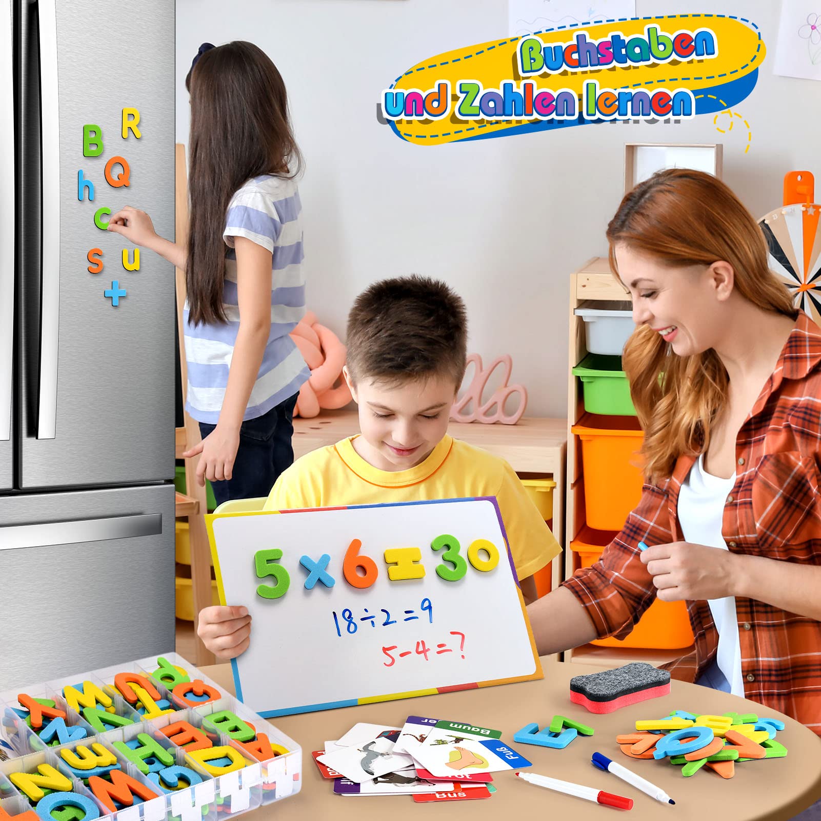 Gry edukacyjne dla dzieci od 3, 4, 5, 6, 7 lat, magnetyczne litery i cyfry, zabawki dla dzieci w wieku od 3 do 7 lat, dla chłopców do nauki liter, prezent dla dziewczynek 3, 4, 5, 6, 7 lat