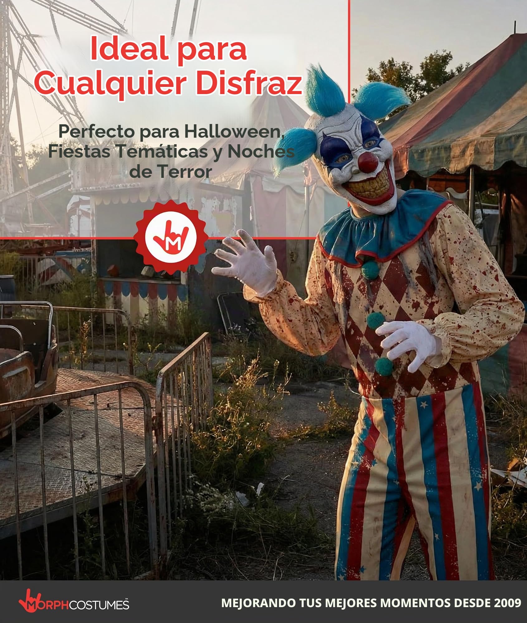 Morph Disfraz Payaso Asesino Niño, Disfraz Payaso Halloween Niño